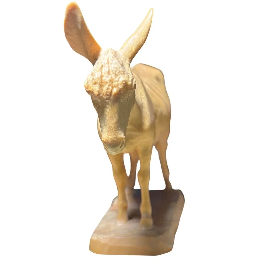 Anri‎ Nativity Donkey Figurine Tan Wood Carved Italy Standing 3.75